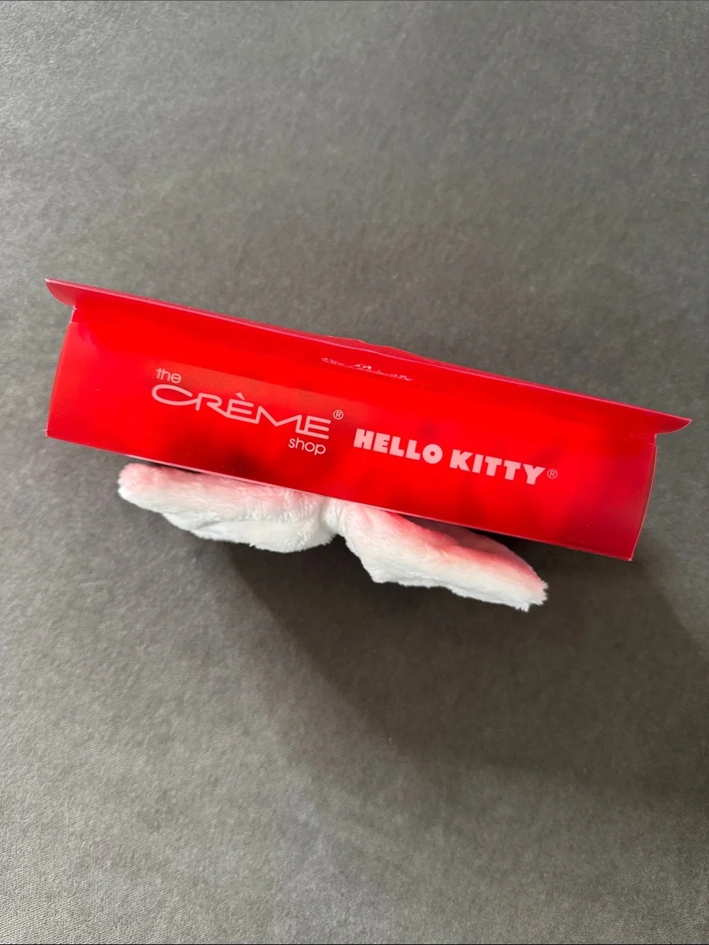 The Crème Shop Hello Kitty Plush Spa Headband White Bow Red Polka Dot NEW